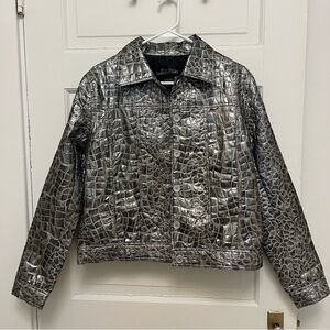 Fabulous Furs Silver Croc Embossed Jacket